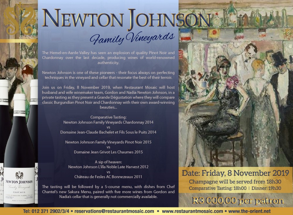 Newton Johnson Gourmet Tasting & Dinner