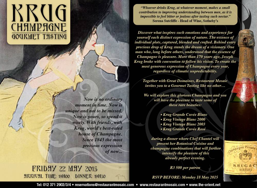 Krug Champagne Gourmet Tasting - 22 May 2015