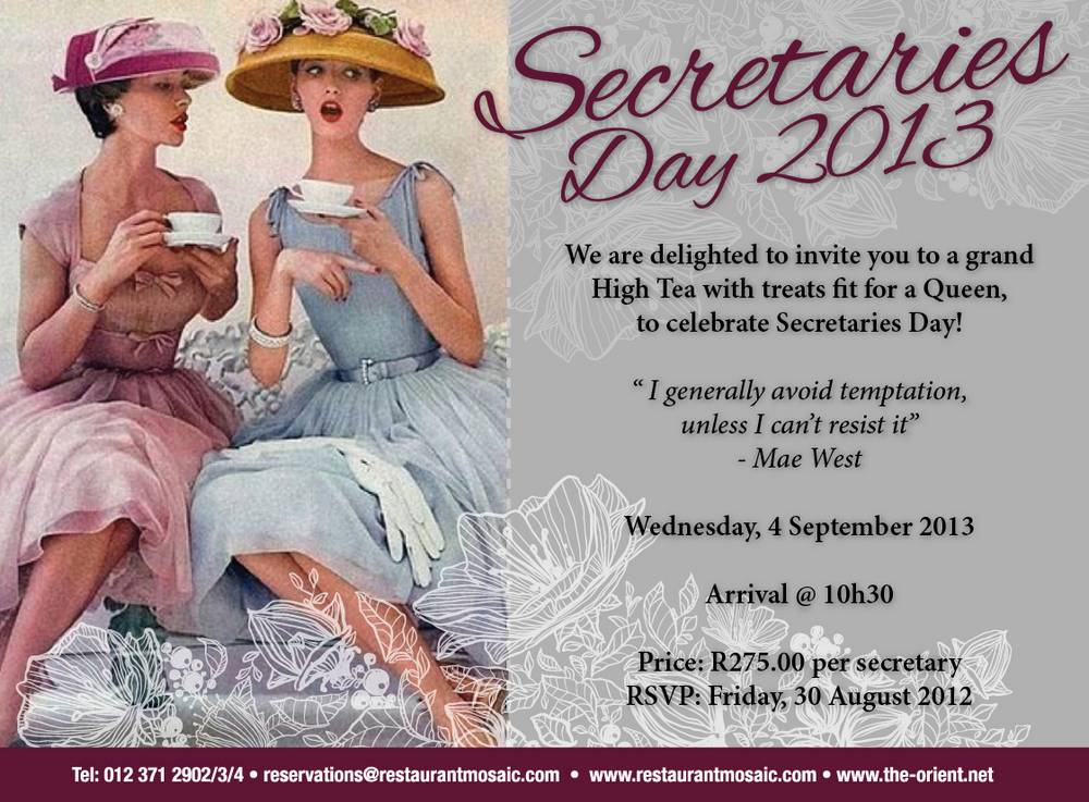 Secretaries Day - 04 September 2013