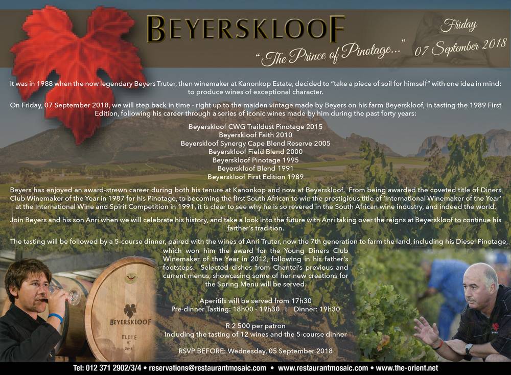 Beyerskloof Wines - 07 September 2018
