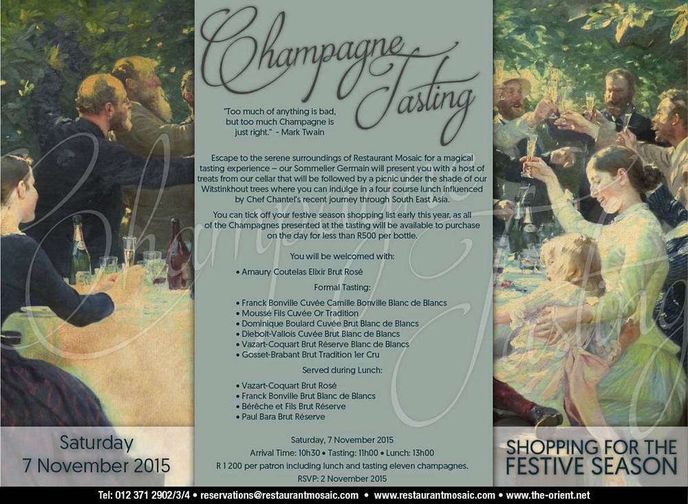 Champagne Tasting – 07 November 2015