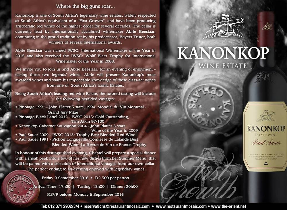 Kanonkop Wine Estate - 09 September 2016