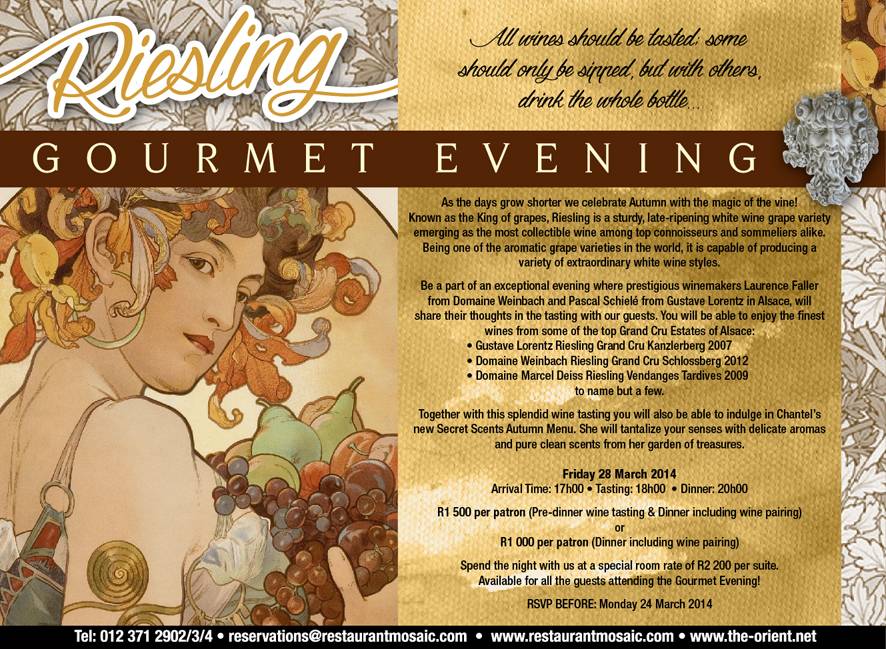 Riesling Tasting - 28 March 2014